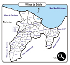 carte de la wilaya de bjaia